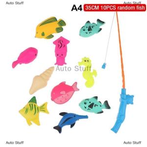 [COD] Auto Stuff 1PC trẻ em từ tính cần câu với 10 cá nhỏ ngẫu nhiên bồn tắm hồ bơi nước câu cá đồ chơi tương tác cha-con
