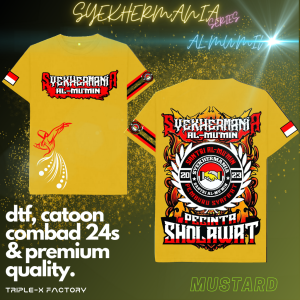 (SMA16)KAOS SYEKHERMANIA"SANTRI AL-MUMIN"LENGAN PENDEK UKURAN ANAK DAN PANJANG(FREE STIKER)