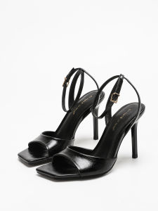 Classic Black Ankle Strap Stiletto Heels Square Toe Open Toe HighHeels Womens Versatile Dress Shoesfor All Occasions2026