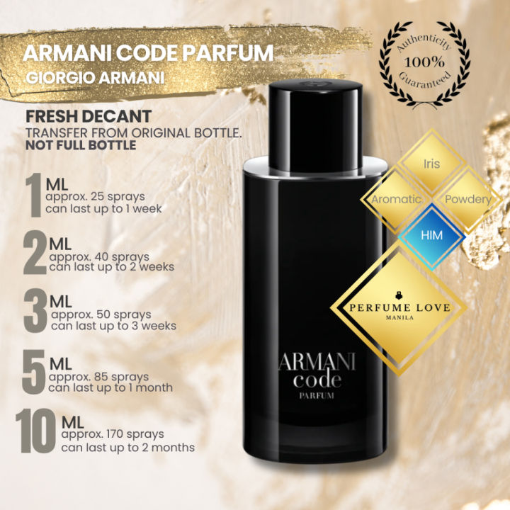 100%TOP Giorgio Armani Code Parfum EDT Rechargeable 125ml | Lazada