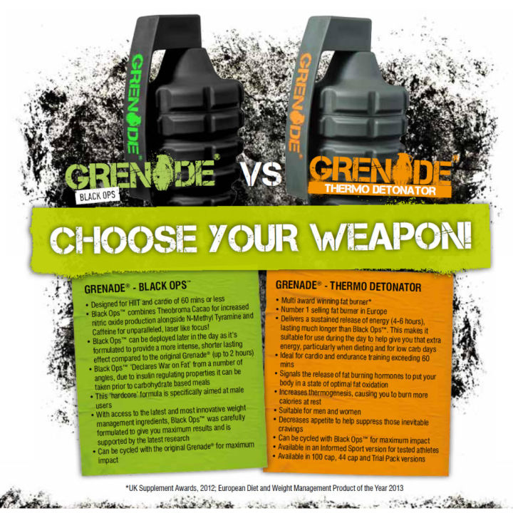 ♬ORIGINAL Grenades Black Ops Fat Burner (100 Caps) Strong Powerful Very