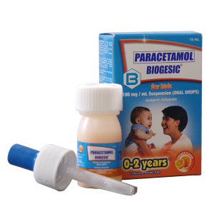 Biogesic For Kids 0 - 2 years old Orange Flavor 100 mg / ml 15 ml Oral Drops