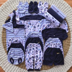 paket hemat 30pcs baju bayi baru lahir newborn lengkap cewe cowo seri navy ubur