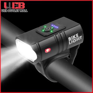 UEB 10W Practical Bicycle Light 6 Modes 800LM for MTB Bike Front Lamp 6 Modes Power Display for Night Cycling Lighting Living Lighting
