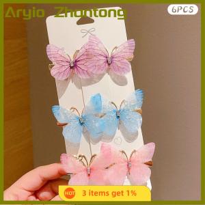 Aryio Colorful Butterfly Hairpins Girl Hair Clips Barrettes Women Sweet Hair Ornament Rainbow Headwear Fashion Hair Accessories