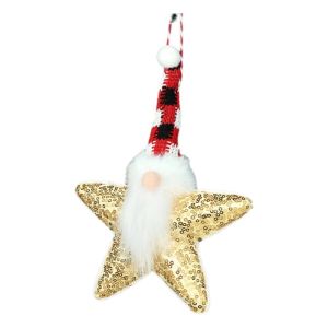 MAOMEI HOUSE Sáng tạo Dây Chuyền Giáng Sinh Ngôi Sao Lấp Lánh Tự làm Dễ thương Đồ trang trí treo hình ông già Noel Lễ hội Phim hoạt hình dây chuyền bằng vải dệt kim mềm mại Đồ trang trí tiệc