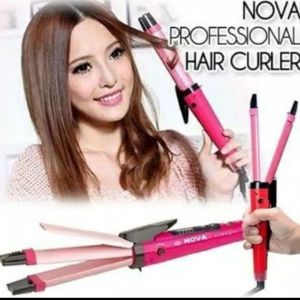 Catok rambut Nova 2 in 1 curly Mini catokan pelurus pengeriting