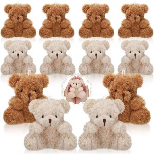 12-96PCSBear Plush Stuffed Small Teddy Bear Bulk Animal Toy Bear Doll Keychain for Baby Shower Birthday Gifts Party Favors2026