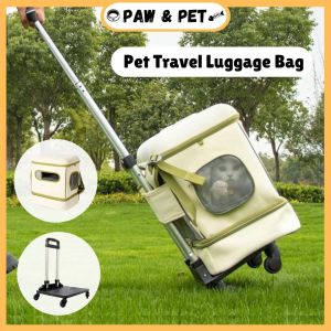Pet Travel Luggage Pet Trolley Case Foldable Back Pet Bag Dogs And Cats Travel Case Folding Trolley