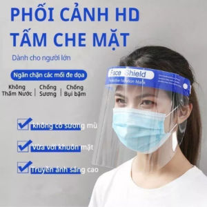 Tấm Che Mặt Face Shield Trong Suốt HD Chống Giọt Bắn – Set 3 cái – Chống Hơi Nước Dây Đeo Co Giãn