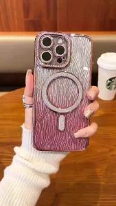 Plated water ripple magnetic Phone case iphone15 Pro Max 14 13 12 11 casing for iPhone case TPU silicone soft shell shockproof