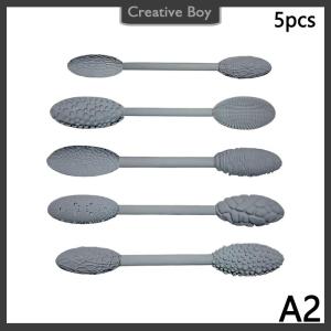 [Creative] Texture Tool Sets For Clay Art Oval Clay Modeling Pattern Rollers Kit Clay Texture Rolling Emboss Plaids Hand Rollers Modeling Sticks For DIY Crafts (Single Head Double Head)