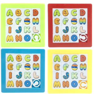 3D Slide Puzzle Jigsaw Learning Color Shapes Plastic Puzzle Brain Training Set 3D Board Portable DIY Developing Kit