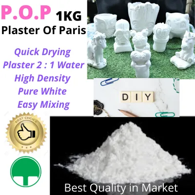 1KG Plaster of Paris Fine Powder Casting Powder Gypsum Plaster Calcium Sulfate Pop Diy Home Project 1 KG