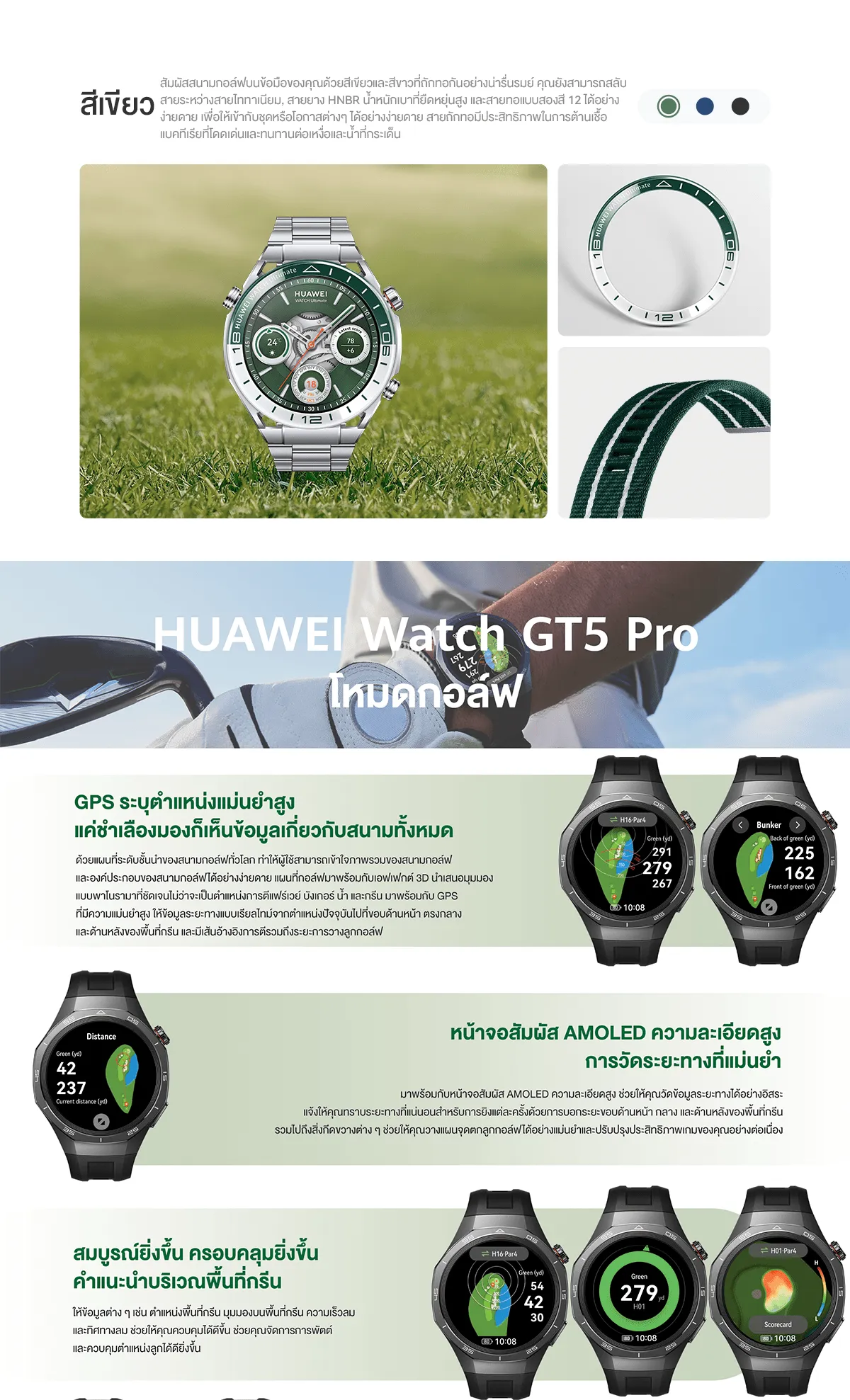 HUAWEI WATCH Ultimate Green นาฬิกา smart watch ร้านค้าอย่างเป็นทางการ