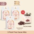 Mill Mill Pure Cacao คาเคาบริสุทธิ์ 100% โกโก้ ชงดื่ม คาเคา คีโต Purest form of cacao  Daddy's Antique Bakery แพ็ค15ชิ้น. 