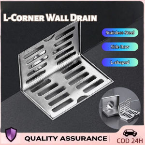 L Type Wall Corner Floor Drain 304 Stainless Toilet Sewer for Balcony Room Side Drainage
