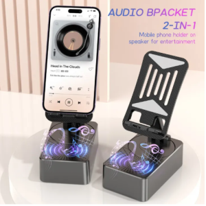Christmas gifts Bluetooth Speaker With Phone Stand Holder 2 In 1 Portable Integrated Folding Holder Wireless Audio