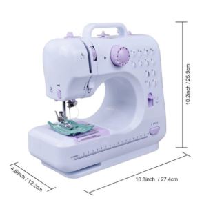 Malaysia Stock Sewing Machine 505 Portable Mini Sewing Machine Household 12 Stitches Multifunctional Double Speed LED Mesin Jahit