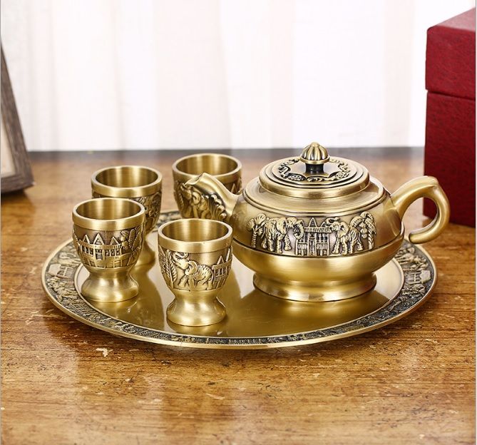Bộ ấm chén uống trà cao cấp bằng đồng độc đáo tinh xảo vip2 | Lazada.vn