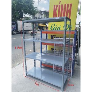 Kệ Sắt V Lỗ Đa Năng Dài 1m x Rộng 04m x Cao 1.2-1.5-2m x 2-3-4-5 Tầng Lắp Ghép Để Đồ