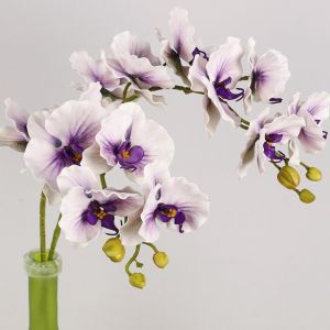FOUNDTWO Real Touch Artificial Orchid Flower Butterfly Orchid Handmade Fake Flower Branch DIY Vase Decor Realistic Faux Phalaenopsis Outdoor Garden Decor