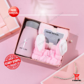 VTOM Birthday Box Pink Color Wedding Gift Towel Glass Bottle Headband Set With Gift Bag | Suprise Hadiah Kahwin / Hari Jadi. 