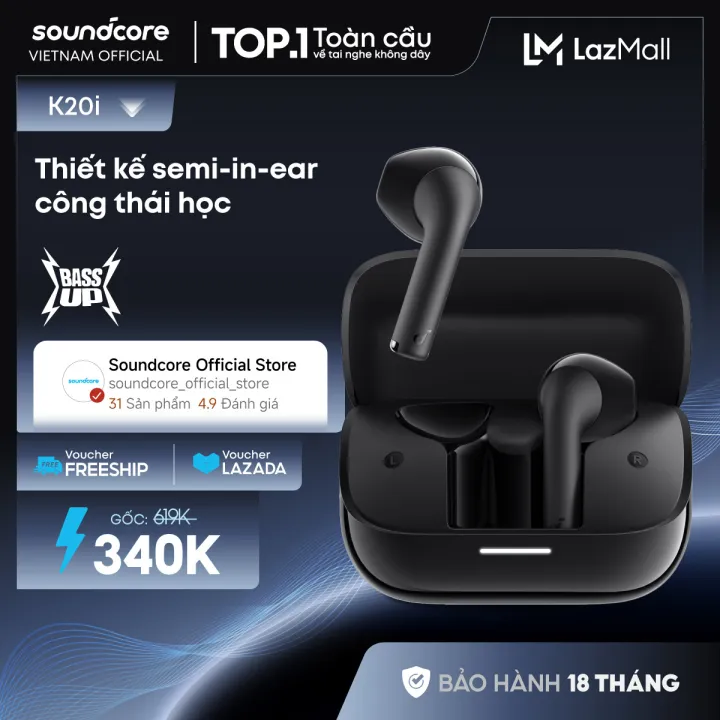 Tai nghe bluetooth Semi In-Ear soundcore K20i | Siêu gọn nhẹ | Chống nước IPX5 | AI Translation | BigBuy360 - bigbuy360.vn Tai nghe bluetooth Semi In-Ear soundcore K20i | Siêu gọn nhẹ | Chống nước IPX5 | AI Translation | BigBuy360 - bigbuy360.vn