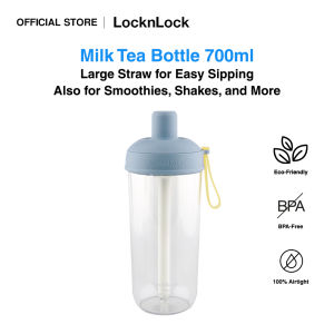 LocknLock Milk Tea Bottle 700ml | With Extra Large Straw for Milk Tea Smoothies Shakes and More ABF792
