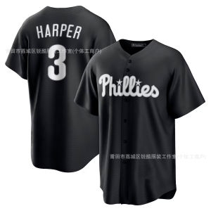 Embroidered jerseys new all-black baseball uniforms Dodgers Reds Blue Jays Phillies Astros Padres