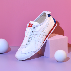 2024 Original Tiger Shoes Mens and Womens Classic MEXICO 66 Sports Shoes Fashion Shock Absorbent Casual Shoes Comfortable Breathable Canvas Shoes White/Tail Blue