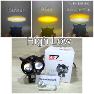 Lampu Tembak Owl D2 CUT OFF HIGH LOW LED Laser 2 Warna Putih Kuning - Kuning Putih