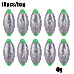 SJJL 10Pcs Tách ra Trọng lượng bổ sung mở miệng Line Sinkers Sinker Đầu nối móc Câu cá Chì rơi Hình ô liu