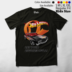 Baju Kaos Atasan Anak Laki-laki Agatchi Motif Hotwheels - Engine Roll