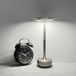 LED 3 Colors Metal Touch Desk Lamp USB Rechargeable Night Light Reading Light for Restaurant Bar Atmosphere Lamp
