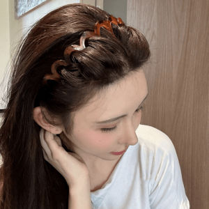 Fashion Wave Headbands for Women Solid Color Toothed Non-slip Hair Bands Girl Face Wash Sports Hairbands Hair Accessories 