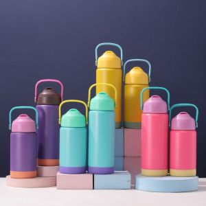 MECOME จับกาต้มน้ำ ขวดน้ำกีฬา หัวฉีดซิลิโคนเหลว 304 สแตนเลส กาต้มน้ำสุญญากาศ ใหม่ ความจุขนาดใหญ่ ถ้วยฉนวน