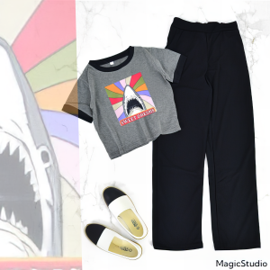 JOY Setelan 2 potong (T-shirt Crop + celana) bisa dipakai oleh anak Dan Orang Remaja bisa memakainya Motif Sweet Dreams