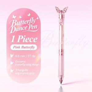 NALANILI Có thể thu gọn Bút hình bướm cánh lấp lánh. 05mm Viết mượt mà Bút gel  Khô nhanh. Bút hình bướm có cánh có thể cử động. Đồ dùng học tập