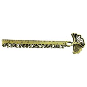 Ginkgo Leaf Bookmarks with Scale Ruler Metal Bookmarks Reading Accessory for Book Lover Reader Writer Teacher Student