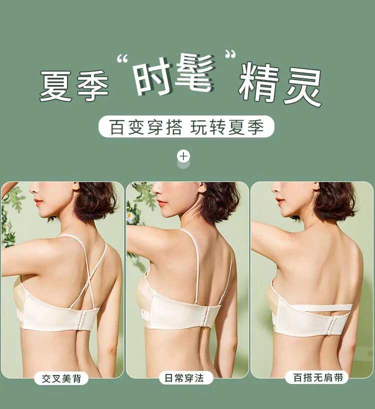 Large size South Korea's new ins strapless underwear women non