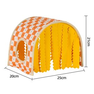 NALANILI Breathable Guinea Pig Tunnel Summer Large Space Tassel Tunnel Durable Cozy Hamster Shelter Small Pet Nest