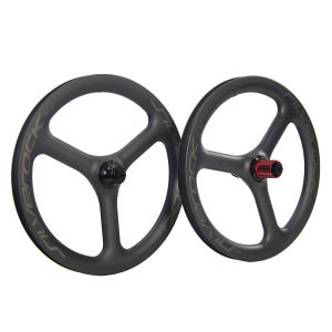 SILVEROCK Trispoke 3 Spokes Carbon Wheels 16in 349 Disc Brake Clincher Ratchet 36T for FNHON GUST K3 PLUS K3P Folding Bike Wheelset