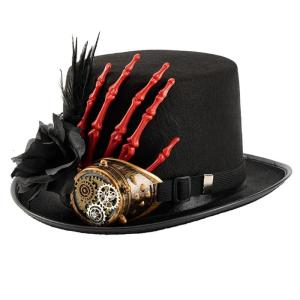 Len thanh lịch mũ đội đầu với tối loạt hoa lông cho các bên trang phục halloween Victorian Gothic kính mũ sắt