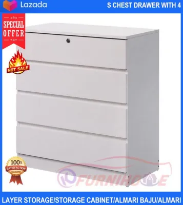 S chest Drawer With 4 Layer Drawer Storage/storage Cabinet/almari Baju/almari Laci - Wood