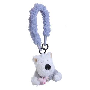Stylish Westie Dog Plush Keychain Animal Pendant Bag Decoration Scrawl Dog Key Chain Charm Accessory for Pet Lovers