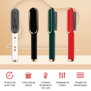 2in1 Hair Straightener Curler Hair Iron Comb with Temperature Control / Pelurus Rambut