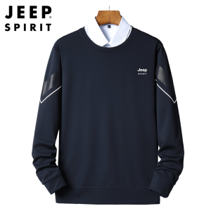 JEEP SPIRIT Mens New Round Neck Trendy Thin Style Loose Top Sweatshirt