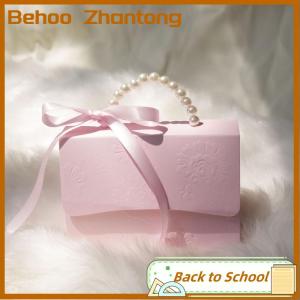 Behoo Letterpress Printing Flower Candy Box Mini Packaging Bags Paper Box For Gift Set Box Small Gift Bags Wedding Favors Party Decor