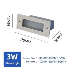 【Free Shipping】Vimite Led Step Stair Lamp Outdoor Waterproof 3W 5W Indoor Outdoor Staircase Step Lights 220V Recessed Buried Wall Lamp for Home Garden Corridor Decorative lights